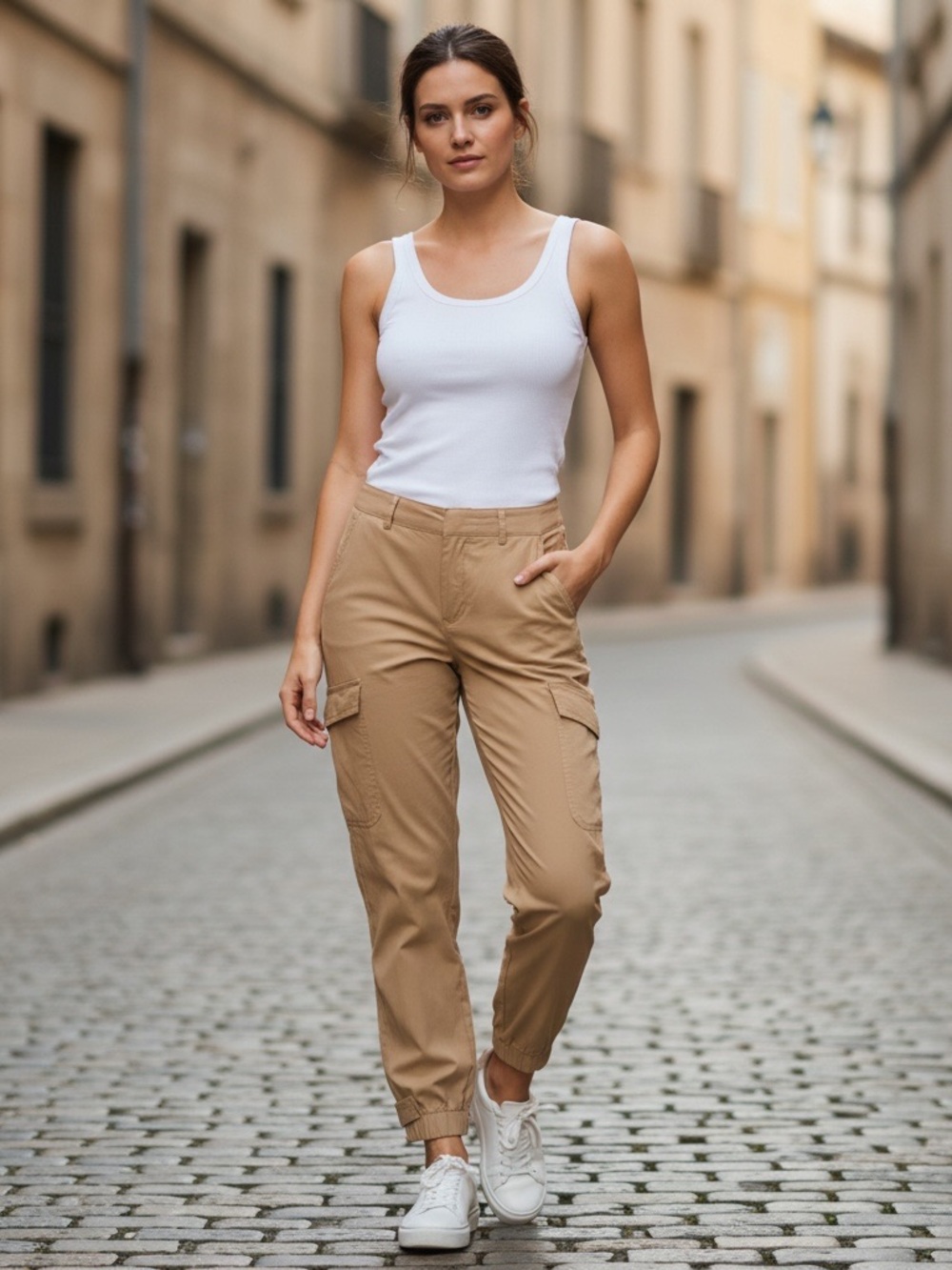 Max Studio Khaki Tan Cargo Pants - Size 8 (NWOT)